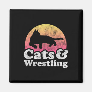 Katzen und Wrestling, Männer oder Frauen, Katzen u Magnet