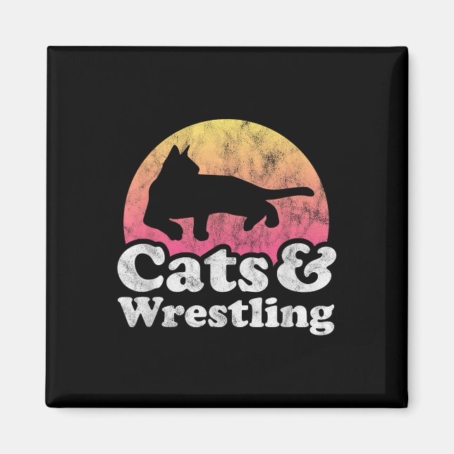 Katzen und Wrestling, Männer oder Frauen, Katzen u Magnet (Vorne)