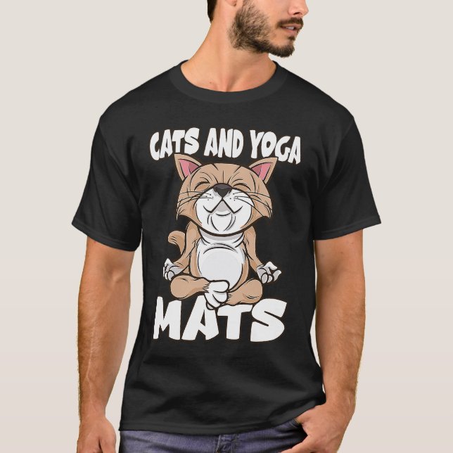Katzen und Yogamatten T-Shirt (Vorderseite)