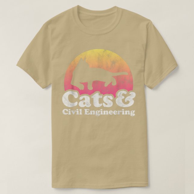 Katzen und Zivile Ingenieurskatze und Ziviler Inge T-Shirt (Design vorne)