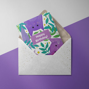 Katzen und Zweige zur Abbildung der Geburtstagskar Feiertagskarte