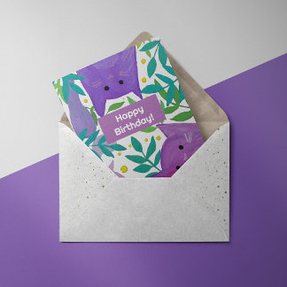 Katzen und Zweige zur Abbildung der Geburtstagskar Feiertagskarte