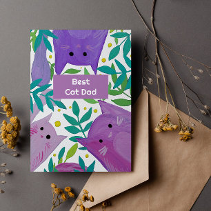 Katzen und Zweigstellen Beste Katze Papa Tageskart Feiertagskarte