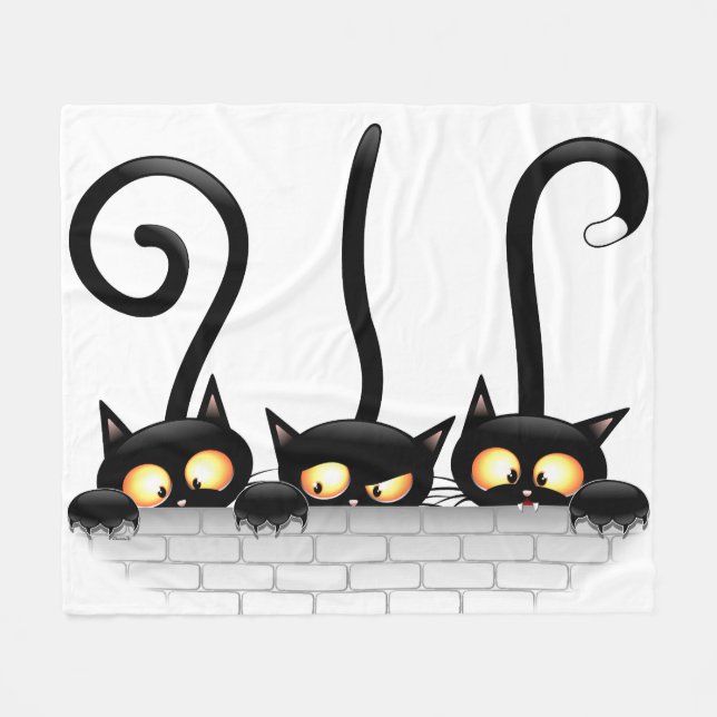 Katzen Ungezogene, spielerische und lustige Charak Fleecedecke (Vorderseite (Horizontal))