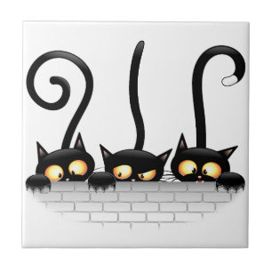 Katzen Ungezogene, spielerische und lustige Charak Fliese