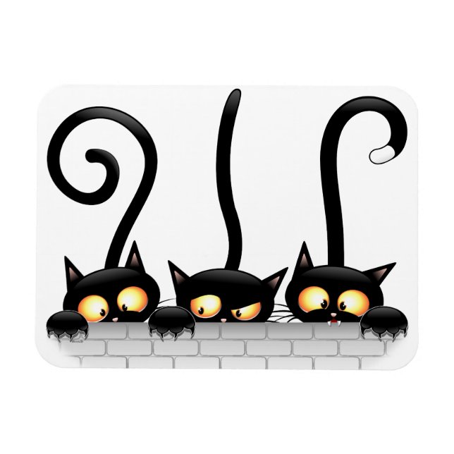 Katzen Ungezogene, spielerische und lustige Charak Magnet (Horizontal)