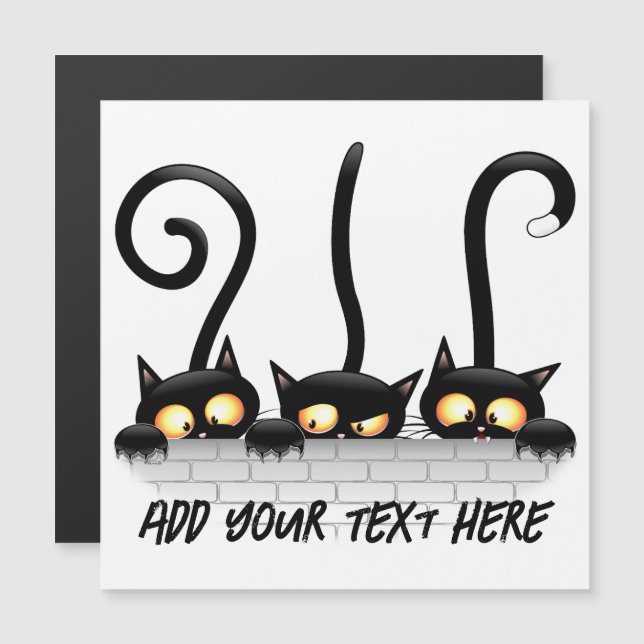 Katzen Ungezogene, spielerische und lustige Charak Magnetkarte (Vorne/Hinten)