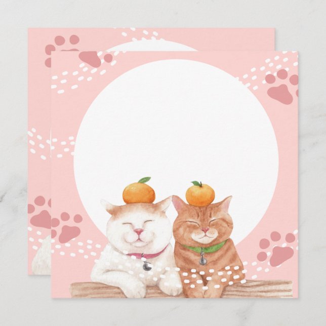 Katzen Urlaubskarte Feiertagskarte (Vorne/Hinten)