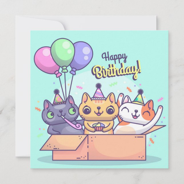 Katzen Urlaubskarte Feiertagskarte (Vorderseite)