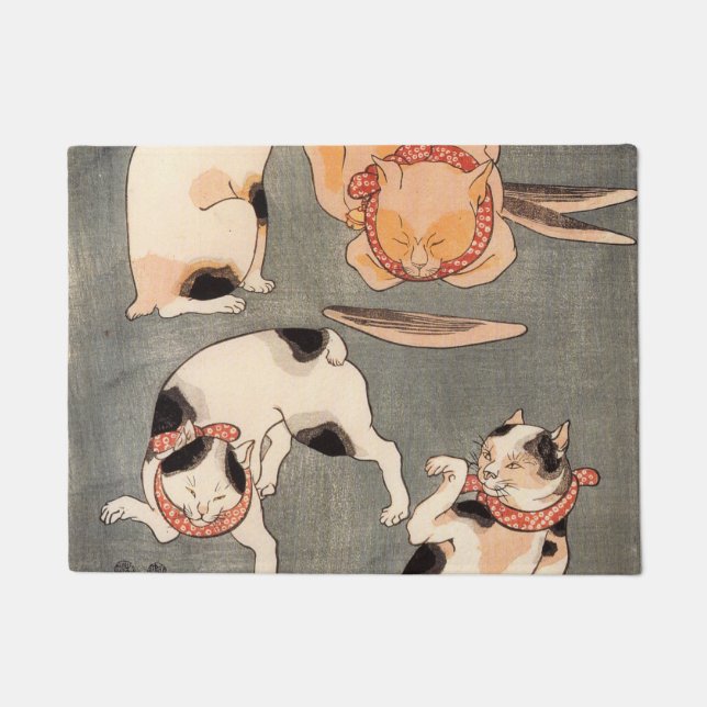 Katzen Utagawa Kuniyoshi Fußmatte (Vorderseite)