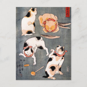 Katzen, Utagawa Kuniyoshi Postkarte