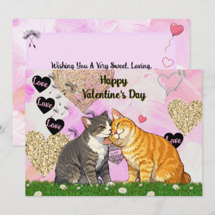 Katzen Valentinstagskarte mit Tito, Taz und Annie Feiertagskarte