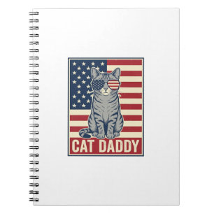 Katzen-Vater Patriotische Katze Vektor Design_1 Notizblock