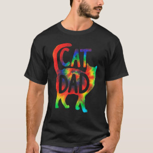 Katzen-Vater Tie Dye Katze Papa Frohen Vatertag T-Shirt