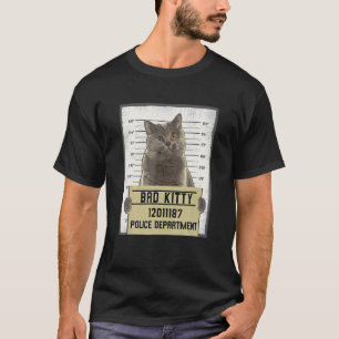 Katzen-Verbrecherfoto Kriminelle Hauskatze T-Shirt