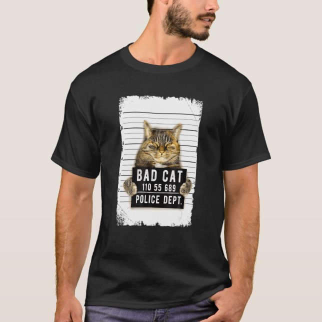 Katzen-Verbrecherfoto T-Shirt (Vorderseite)