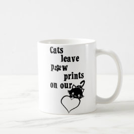 Katzen verlassen pawprints auf unserer Herzen Kaffeetasse