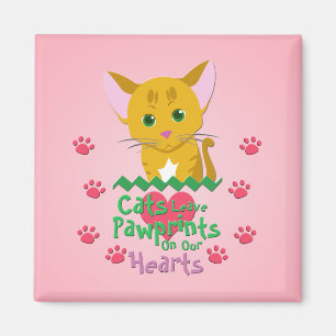 Katzen Verlassen Pawprints Magnet