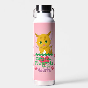 Katzen Verlassen Pawprints Trinkflasche