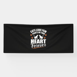 Katzen Verließ Paw Prints auf dem Herzen Banner