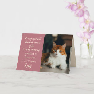 Katzen Verlust Beileidskarte Foto Name des Haustie Karte