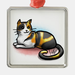 Katzen-Verzierung - Kaliko Ornament Aus Metall