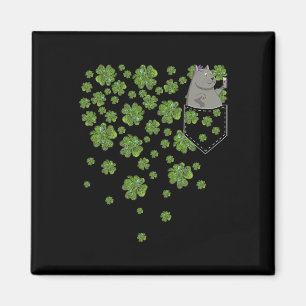 Katzen-Video-Blogger in der Tasche Grüne Kleeblätt Magnet