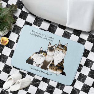 Katzen Viele Paws Funny Blue Badematte