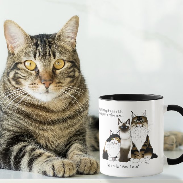 Katzen Viele Paws Funny Blue Tasse (Von Creator hochgeladen)