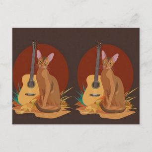 Katzen-Volksmusik-Postkarte Postkarte