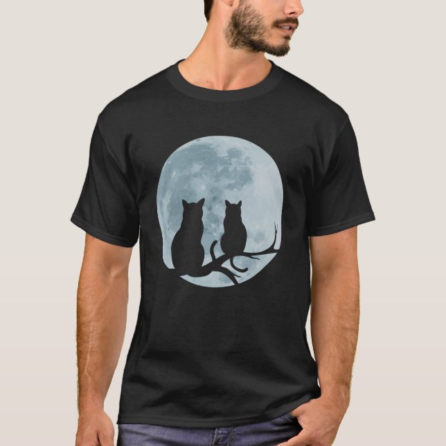 Katzen Vollmond Niedlich Kitten Mädchen Katzen Lie T-Shirt (Vorderseite)