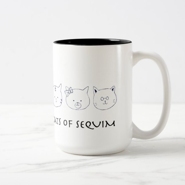 Katzen von Sequim Große Tasse (Rechts)
