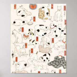 Katzen von Utagawa Kuniyoshi Poster