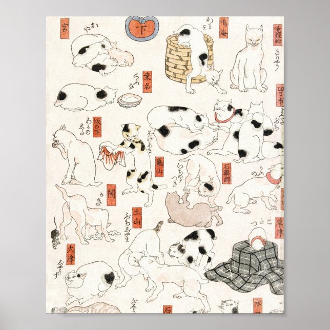 Katzen von Utagawa Kuniyoshi Poster (Vorne)