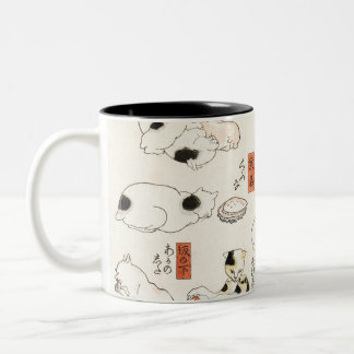 Katzen von Utagawa Kuniyoshi Zweifarbige Tasse