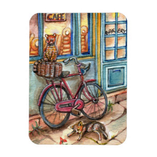 Katzen vor Bäckerei Magnet