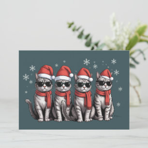 Katzen Weihnachten Katze Mama Feiertag Xmas Santa