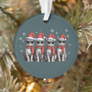 Katzen Weihnachten Katze Mama Feiertag Xmas Santa Ornament