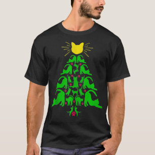 Katzen Weihnachten Lustiger Weihnachtsbaum Meowy K T-Shirt