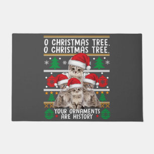 Katzen Weihnachten Shirt Funny Ornaments Pajama Fa Fußmatte