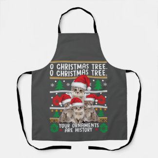 Katzen Weihnachten Shirt Funny Ornaments Pajama Fa Schürze