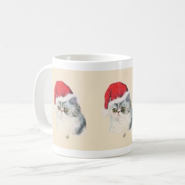 Katzen-Weihnachten Tasse (Vorderseite Links)