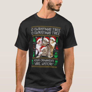 Katzen Weihnachten Xmas hässlicher Weihnachtspullo T-Shirt