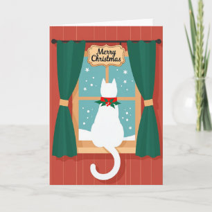 Katzen-Weihnachts-Fensterkarte Karte