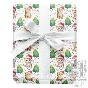 Katzen-Weihnachts-Geschenkpapier Geschenkpapier