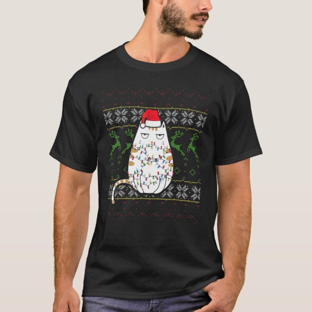 Katzen-Weihnachts-Pullover  hässlicher Weihnachtsp T-Shirt (Vorderseite)