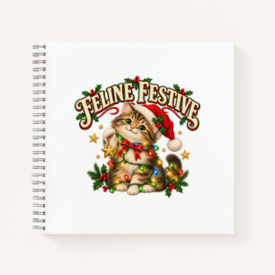 Katzen-Weihnachts-Tasse mit lustigem Kätzchen Notizbuch