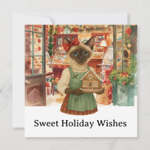 Katzen-Weihnachtsbäckerei für Katzenliebhaber Feie Feiertagskarte