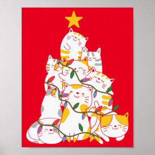 Katzen Weihnachtsbaum Funny Cats Weihnachten Poster