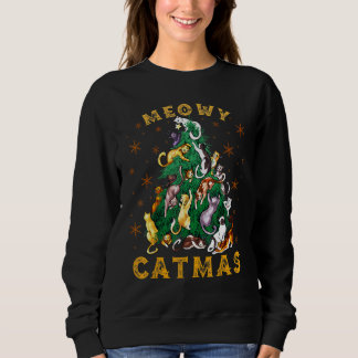 Katzen-Weihnachtsbaum Meowy Catmas Weihnachten Sweatshirt
